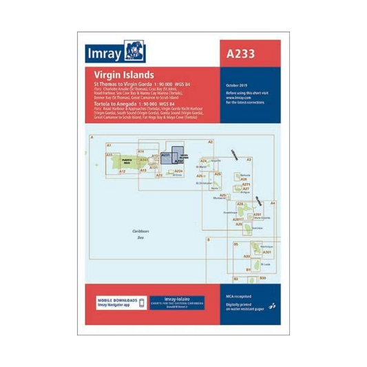 I-I A233 Virgin Islands chart by Imray-Iolaire -combines A231 & A232