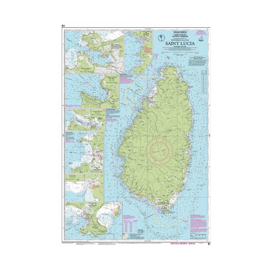 I-I B1 Saint Lucia chart by Imray-Iolaire