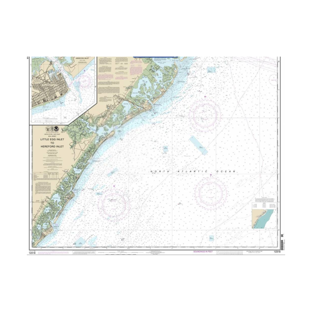 NOS 12318 OGF Little Egg Inlet to Hereford Inlet Pilothouse Charts