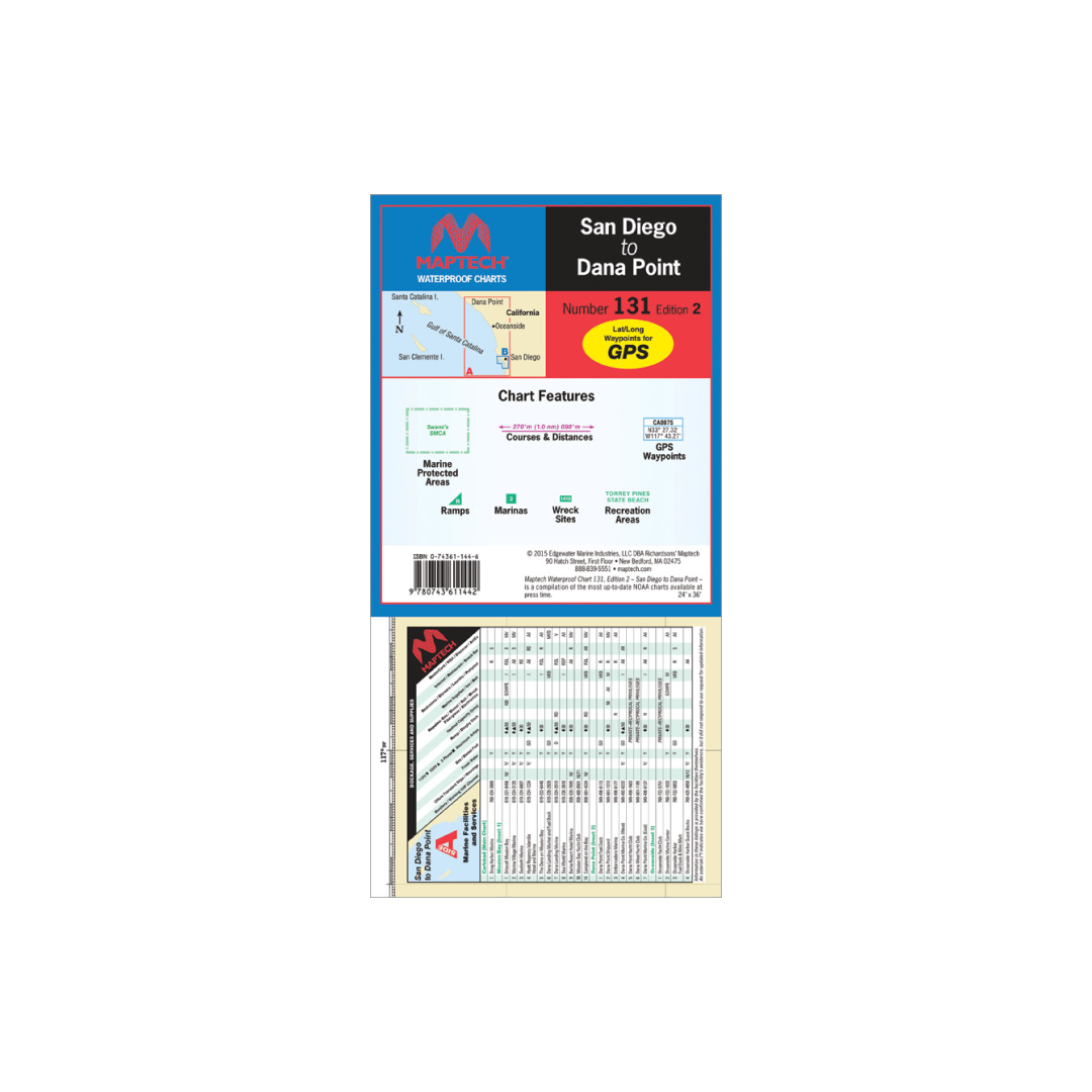 San Diego to Dana Point Maptech Chart WPC131 2E