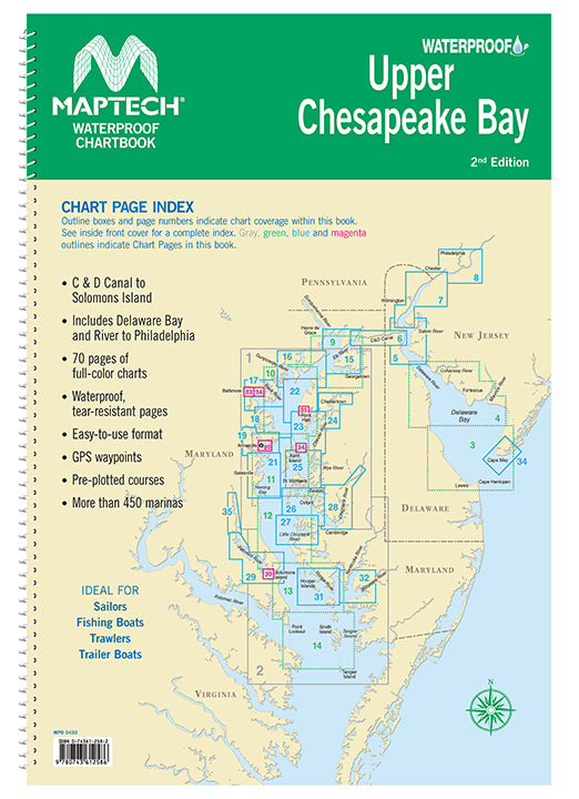 Upper Chesapeake Bay Waterproof Chartbook by Maptech WPB0430-02