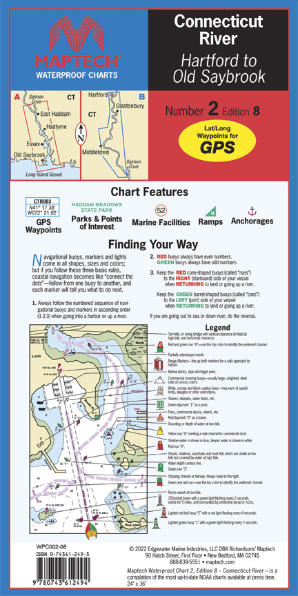 Connecticut River WPC002 8E by Maptech Waterproof Charts