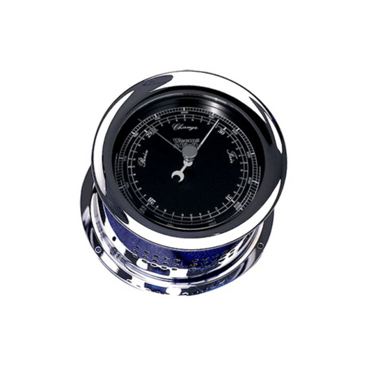 W&P Chrome Plated Atlantis Premiere Barometer Black Dial/White Scale