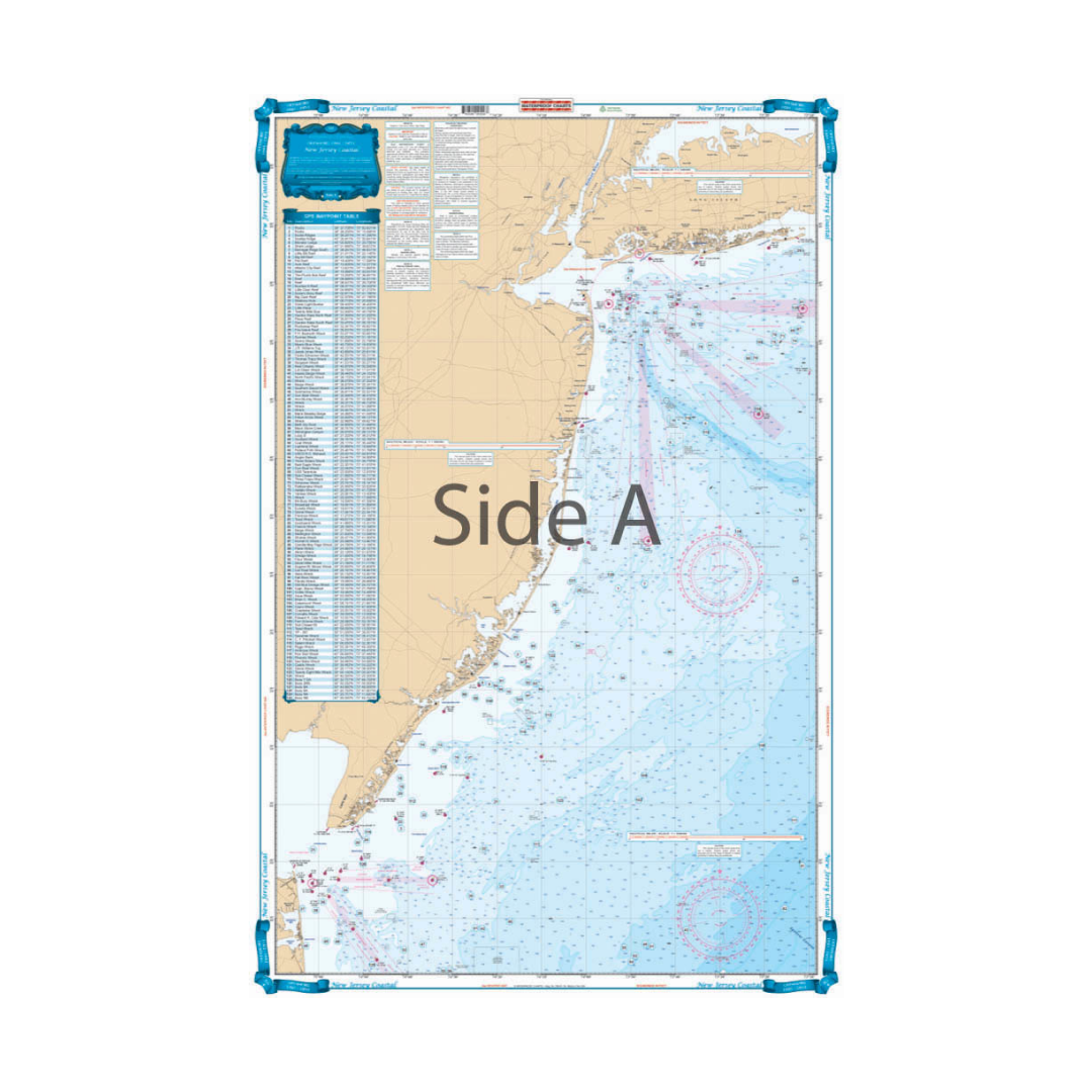 Waterproof Charts New Jersey Coastal Fishing Chart 55F