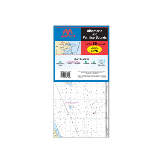 Albemarle and Pamlico Sounds Waterproof Chart by Maptech WPC089-3