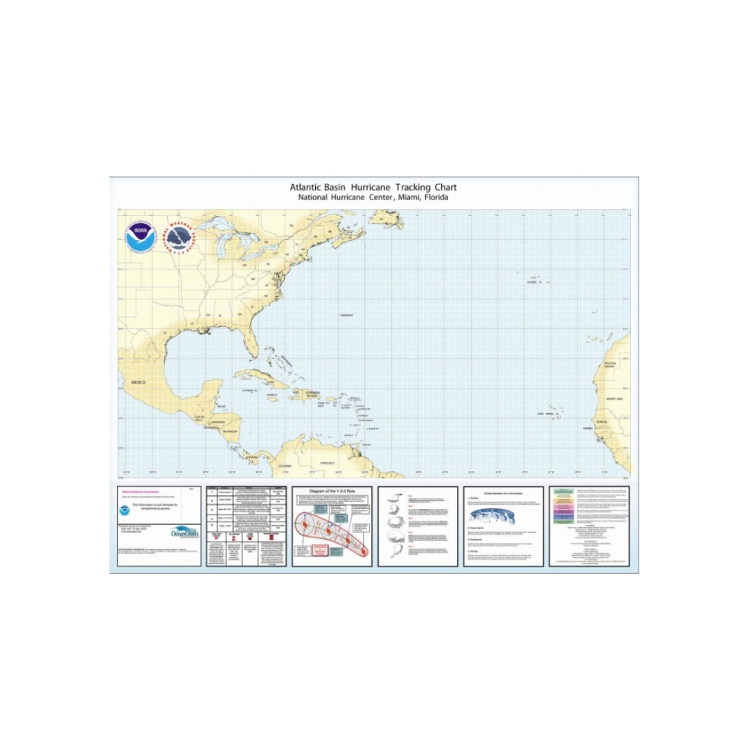 Atlantic Basin Hurricane Tracking Chart by NOAA