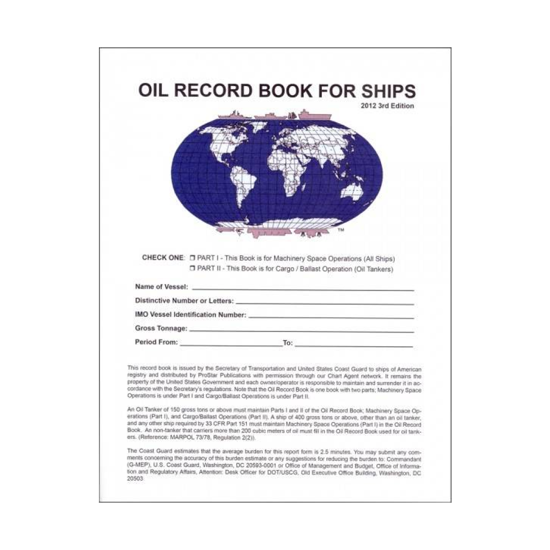 CG-4602A Oil Record Book for Ships