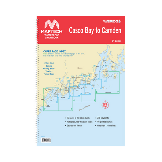 Casco Bay to Camden, ME Waterproof Chartbook Maptech WPB220-3
