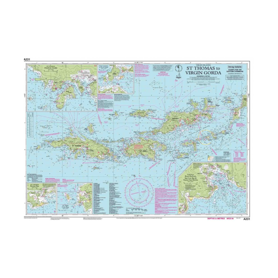 I-I A231 Virgin Islands, St. Thomas to Virgin Gorda chart by Imray-Iolaire