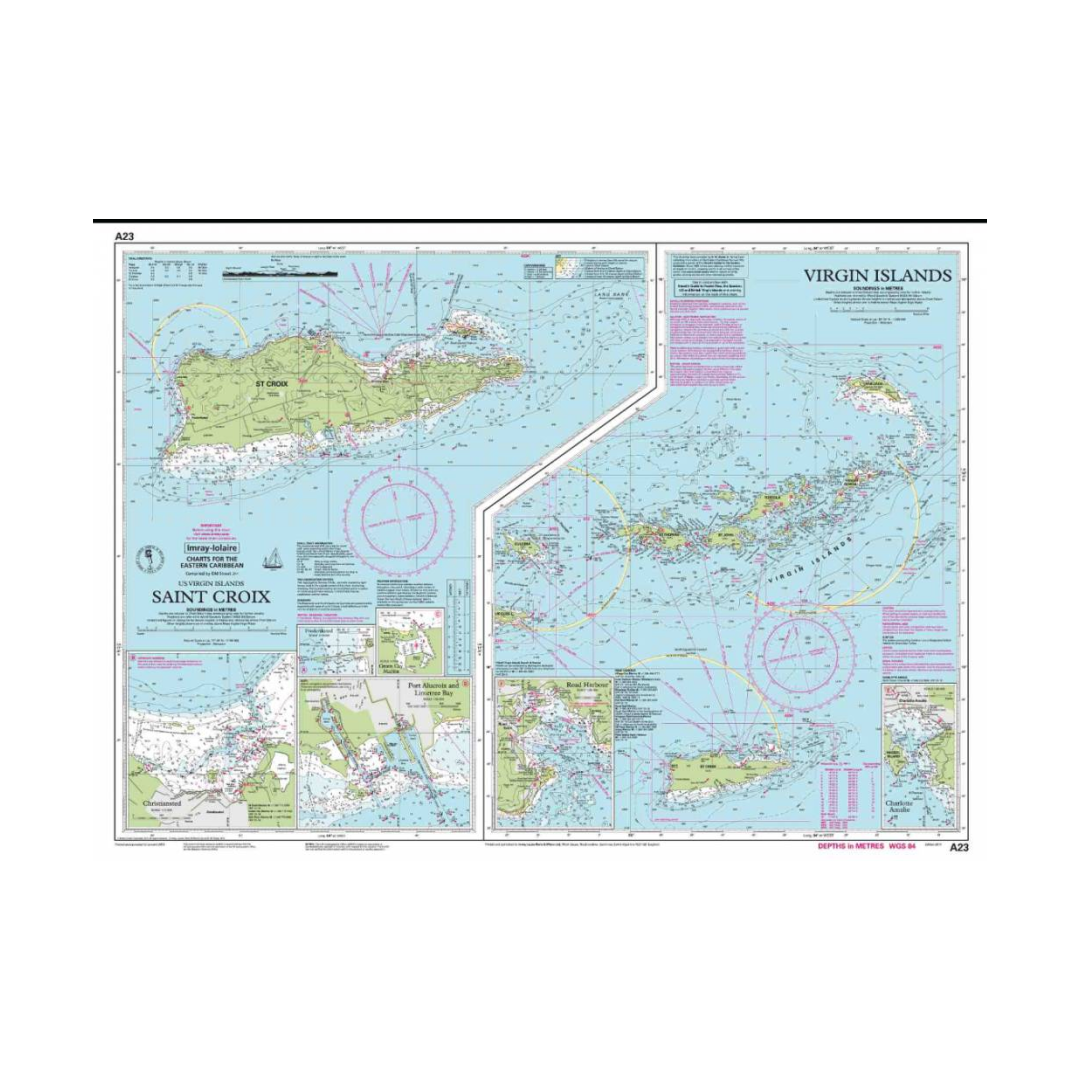I-I A23 Virgin Islands, including St. Croix chart by Imray-Iolaire