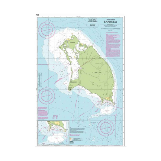 I-I A26 Barbuda chart by Imray-Iolaire