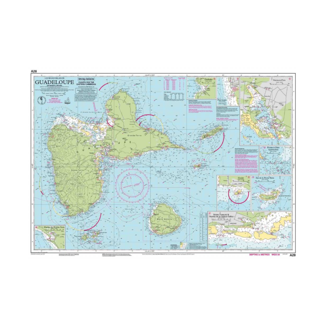 I-I A28 Guadeloupe chart by Imray-Iolaire