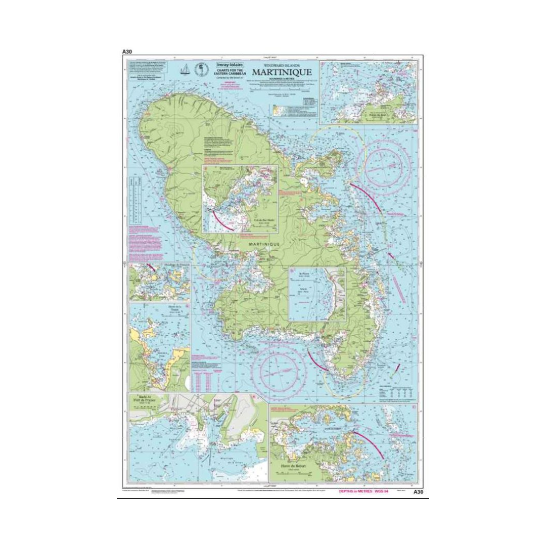 I-I A30 Martinique chart by Imray-Iolaire