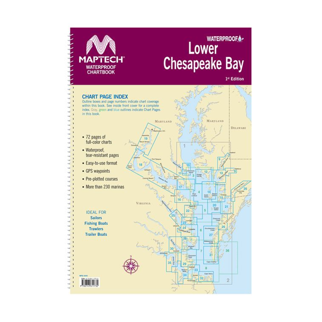Lower Chesapeake Bay Waterproof Chartbook by Maptech WPB0440-01