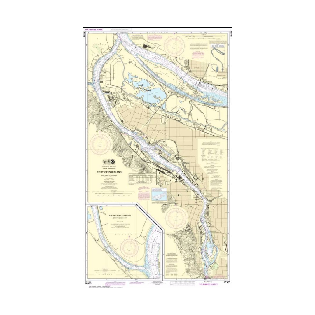 Portland Chart NOS 18526 OGF Port of Portland, including Vancouver – Pilothouse Charts