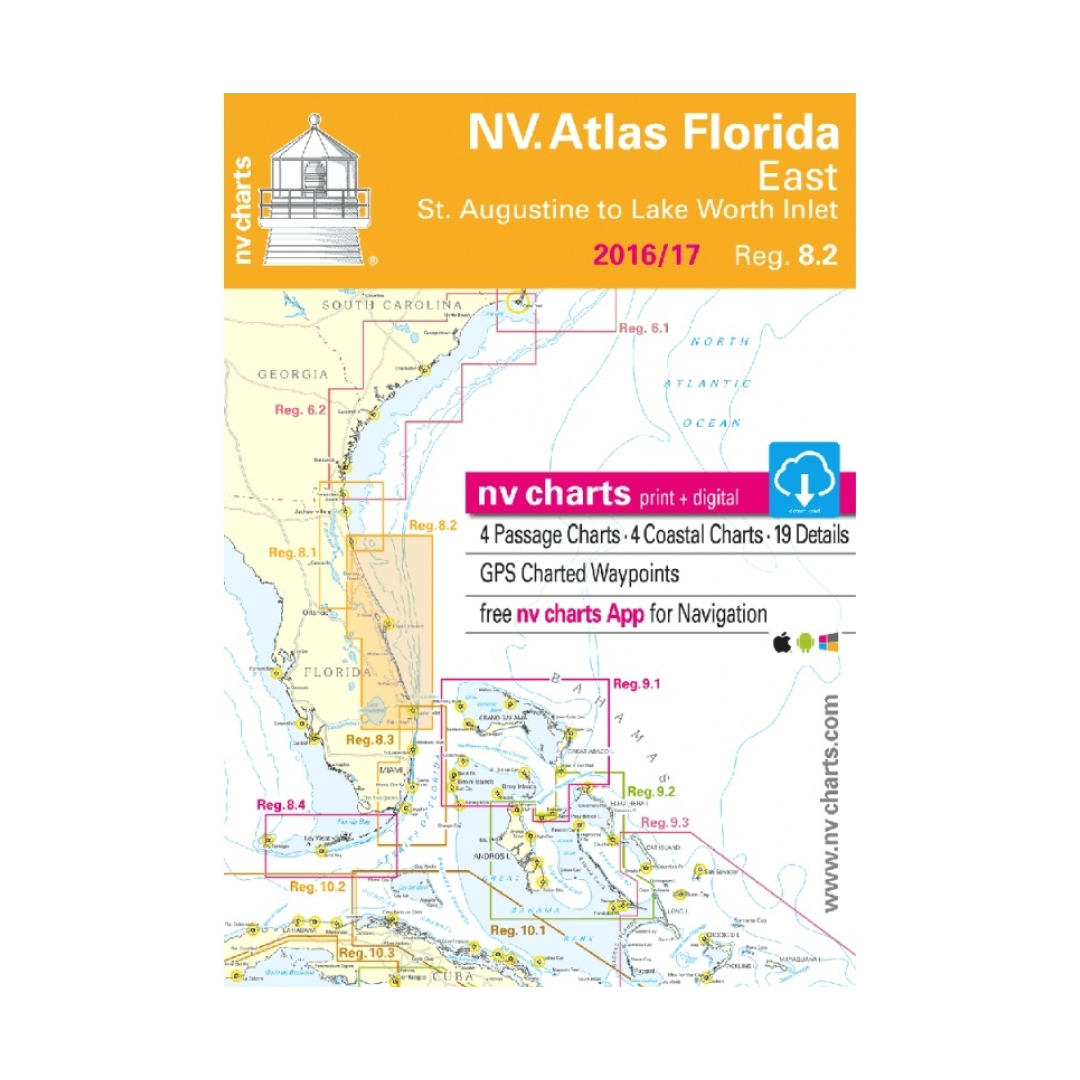 NV Charts Region 8.2 Florida East, St. Augustine to Lake Worth Inlet 2016/17