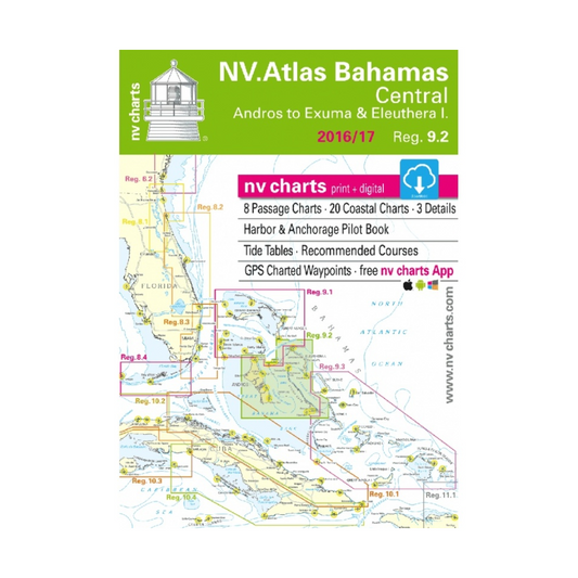 NV Charts Region 9.2 Bahamas Central , Andros to Exumas & Eleuthera Islands (2022/23)