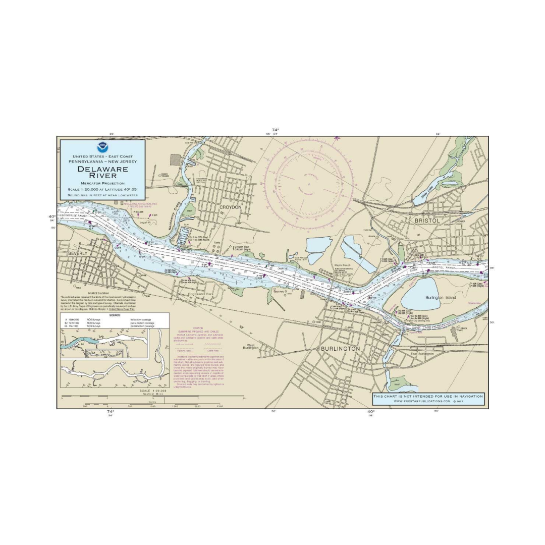 Nautical Placemat Delaware River 12"x18"