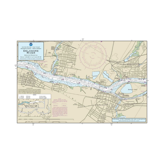 Nautical Placemat Delaware River 12"x18"