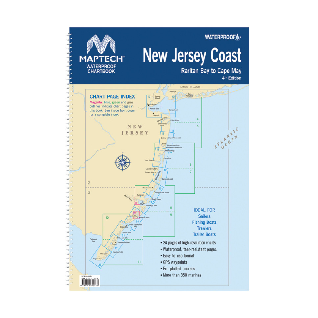 New Jersey Coast Waterproof Chartbook by Maptech 4ED WPB360