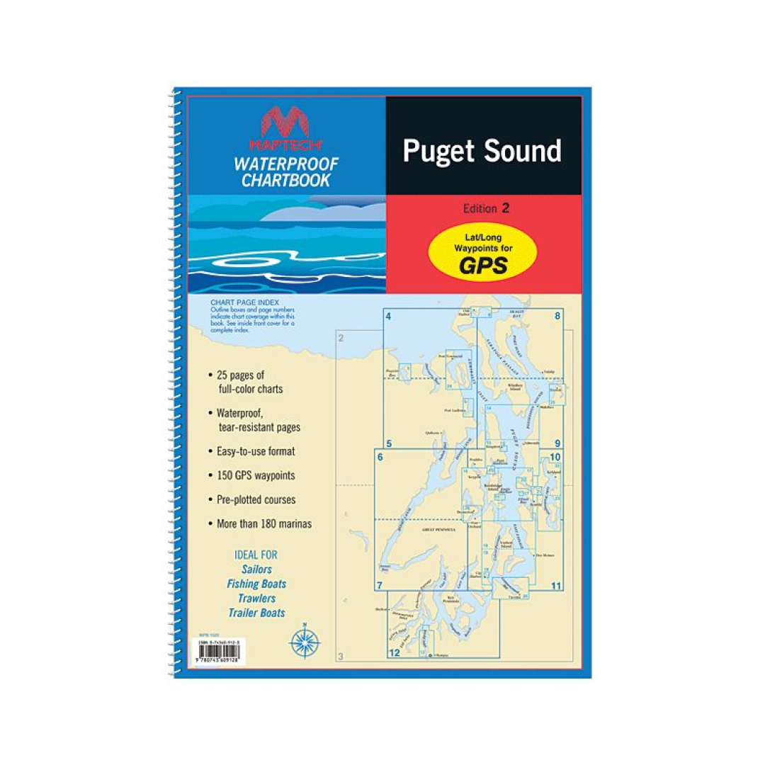 Puget Sound Waterproof Chartbook by Maptech WPB 1520 4E