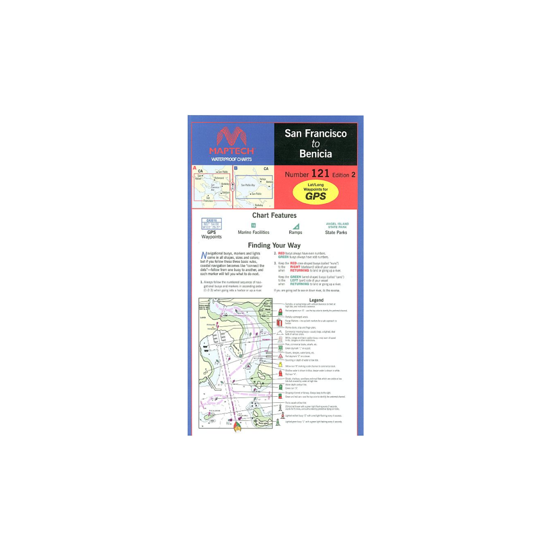 San Francisco to Benicia Waterproof Chart by Maptech WPC121