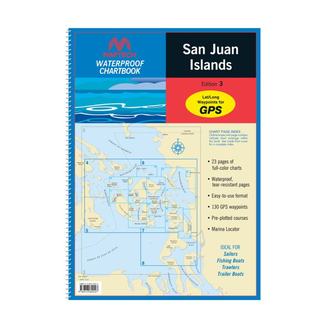San Juan Islands Waterproof Chartbook by Maptech WPB1510 4E