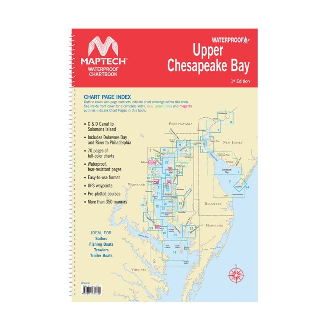 Upper Chesapeake Bay Waterproof Chartbook by Maptech WPB0430-01